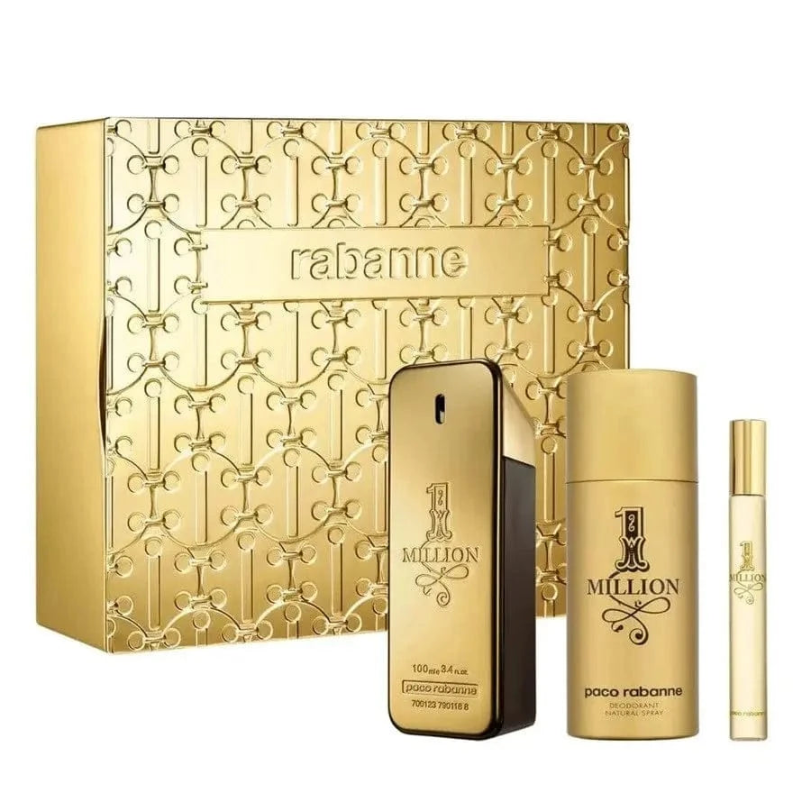 1 Million By Paco Rabanne For Men 3Pcs Set EDT Spray Paco Rabanne