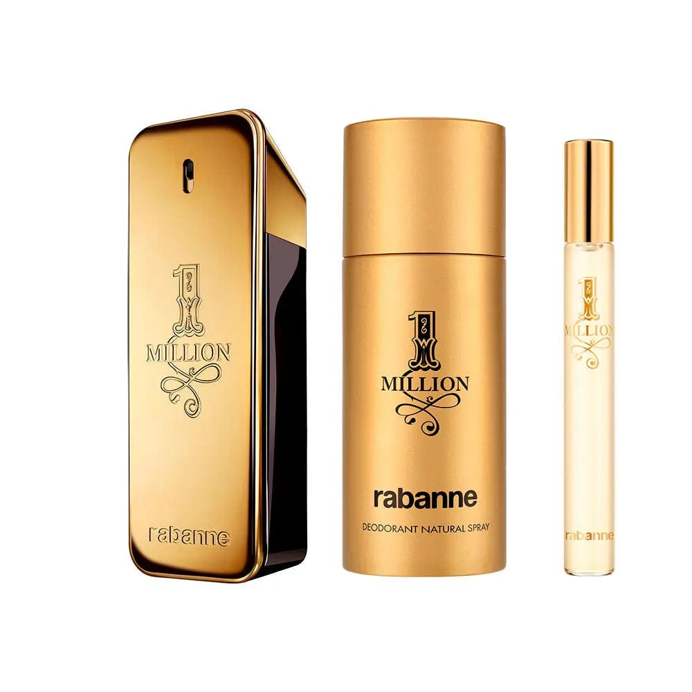 1 Million By Paco Rabanne For Men 3Pcs Set EDT Spray Paco Rabanne