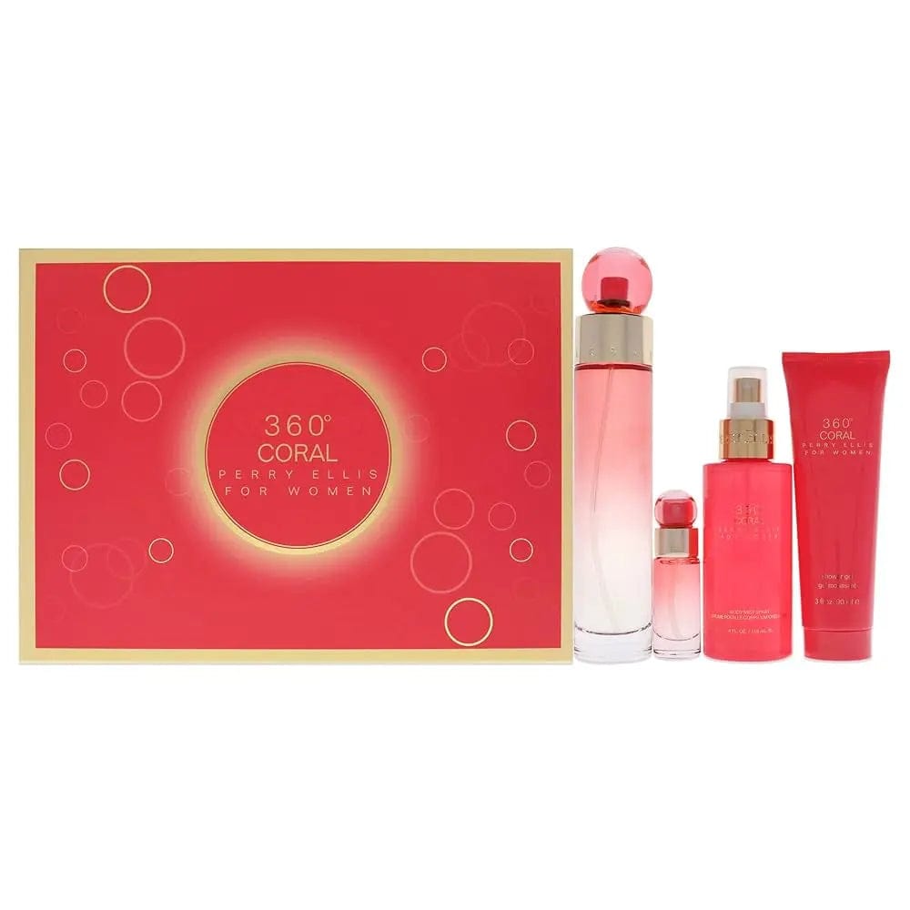 Perry Ellis 360 Coral Women's 4pcs Gift set Eau De Pafum 3.4oz.