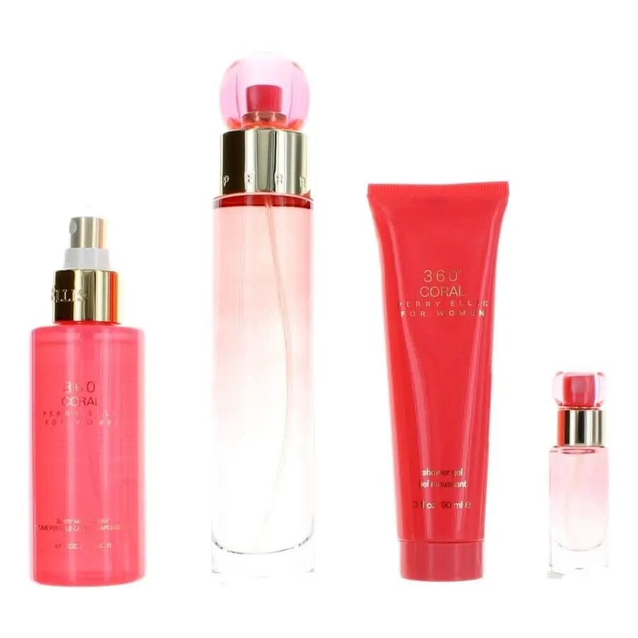 Perry Ellis 360 Coral Women's 4pcs Gift set Eau De Pafum 3.4oz.