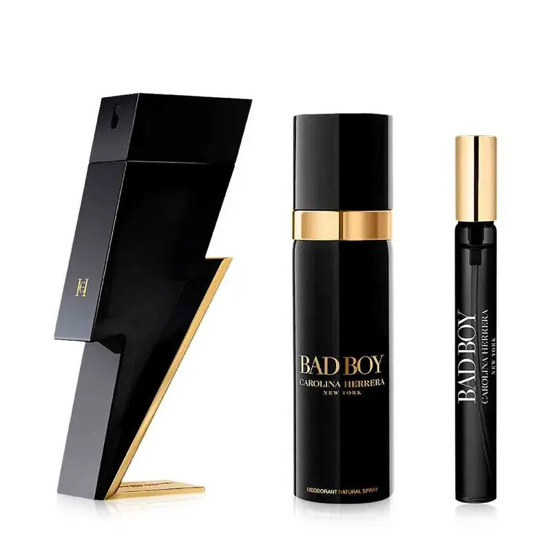 Bad Boy By Carolina Herrera For Men (3pc Gift Set) EDT - perfumesandrea