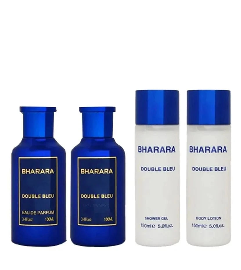 Double Bleu By Bharara For Men (4Pc Gift Set) - perfumesandrea