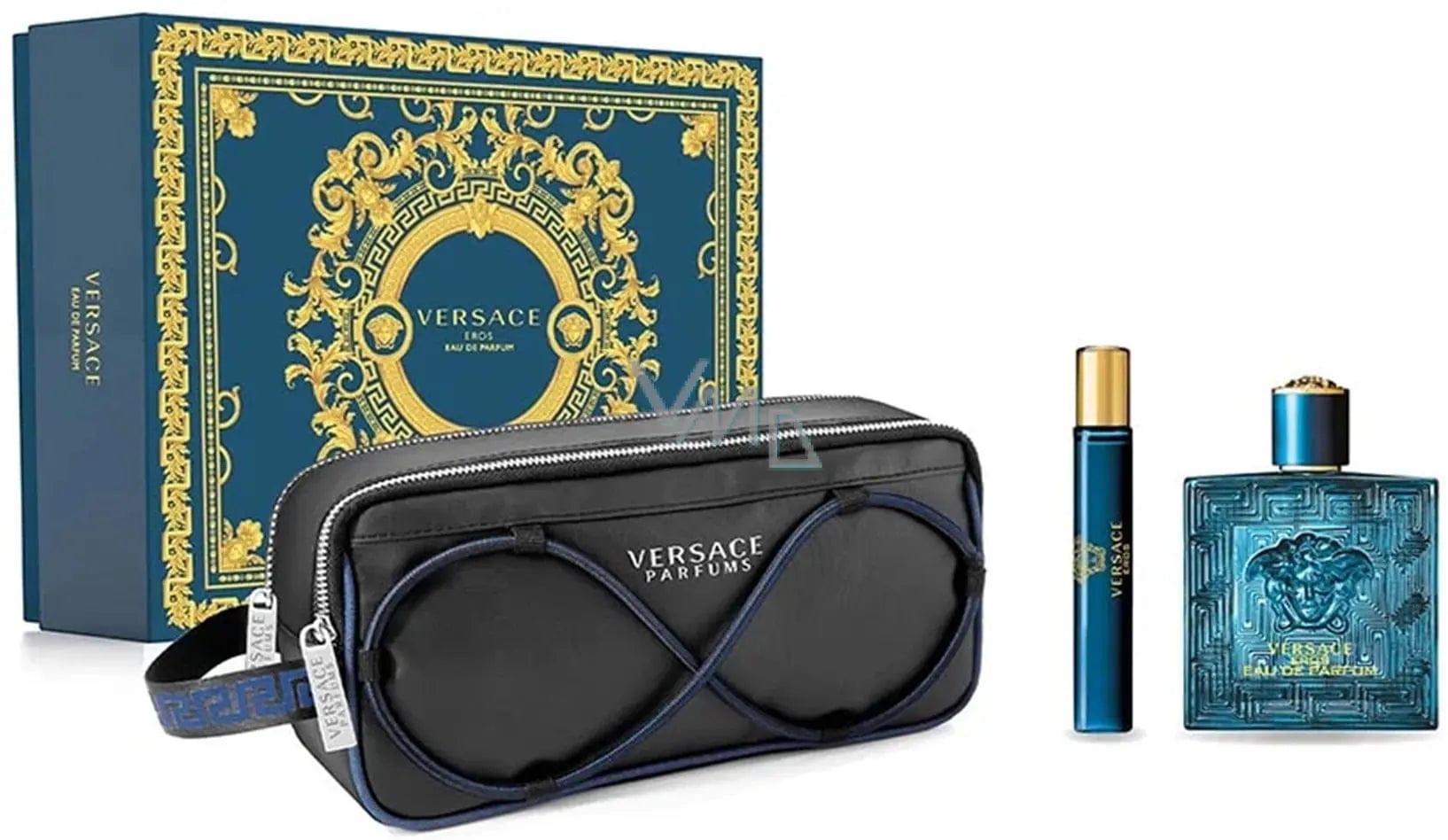 Eros By Versace For Men EDP Spray Gift Set (3pc Gift Set) Versace