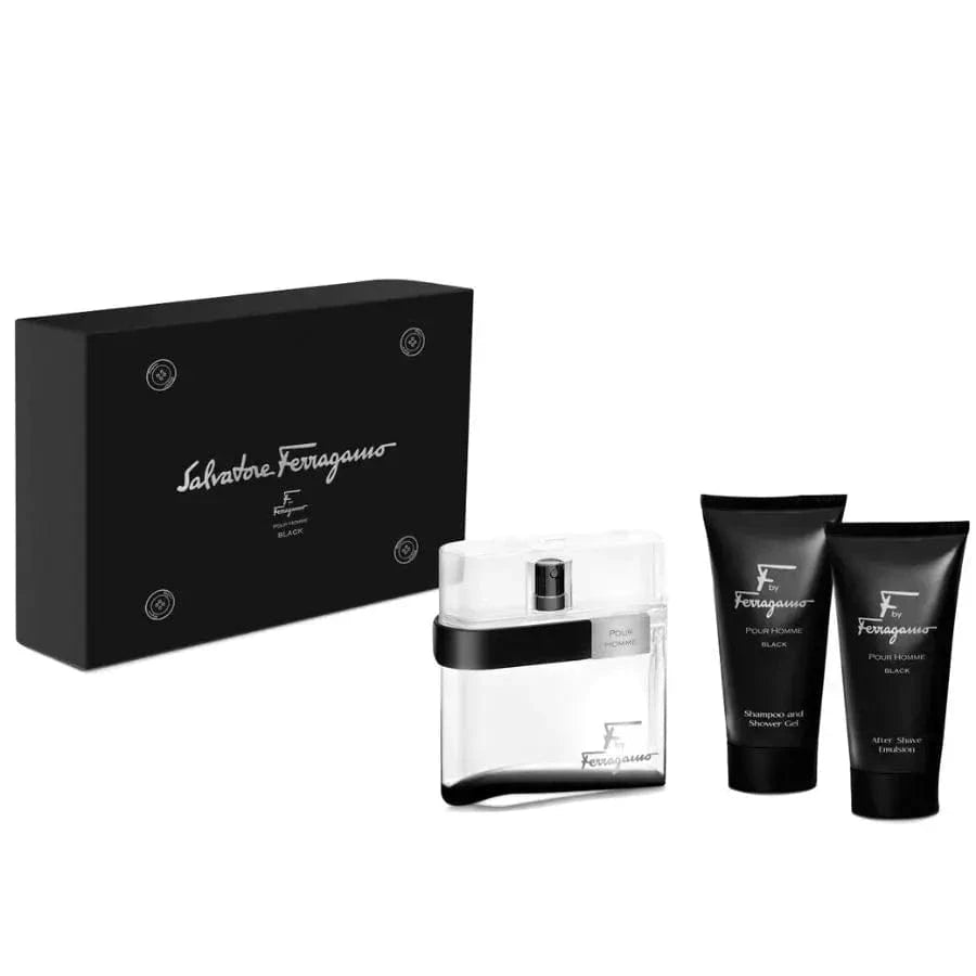 F Black By Salvatore Ferragamo For Men (3pc Gift Set) Salvatore Ferragamo