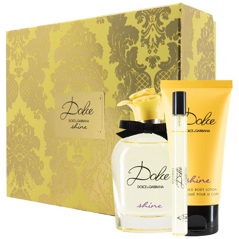 Dolce Shine By Dolce & Gabbana For Women 2.5 oz EDP Spray (3pc Set)