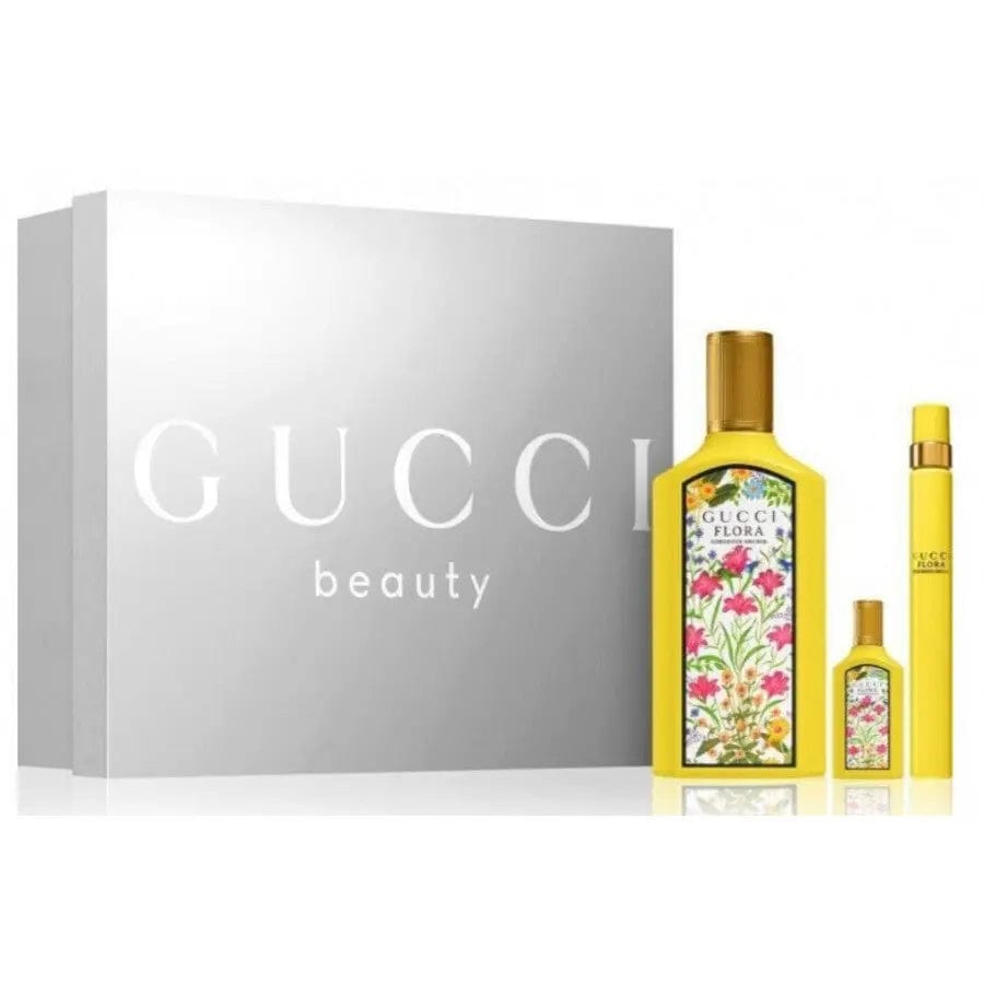 Flora Gorgeous Orchid By Gucci For Women (3pc Gift Set) - perfumesandrea