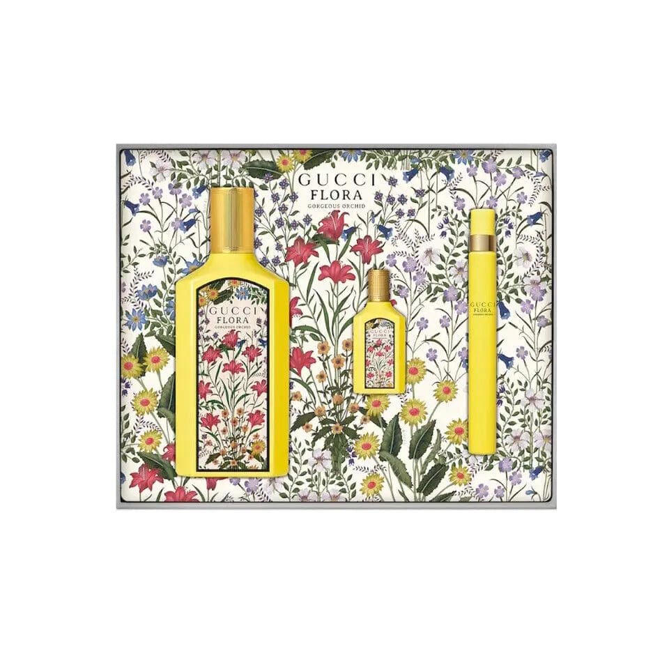 Flora Gorgeous Orchid By Gucci For Women (3pc Gift Set) - perfumesandrea