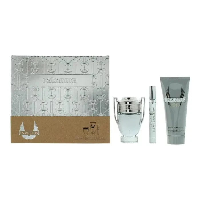 Invictus By Paco Rabanne For Men 3Pcs Set EDT Spray Paco Rabanne
