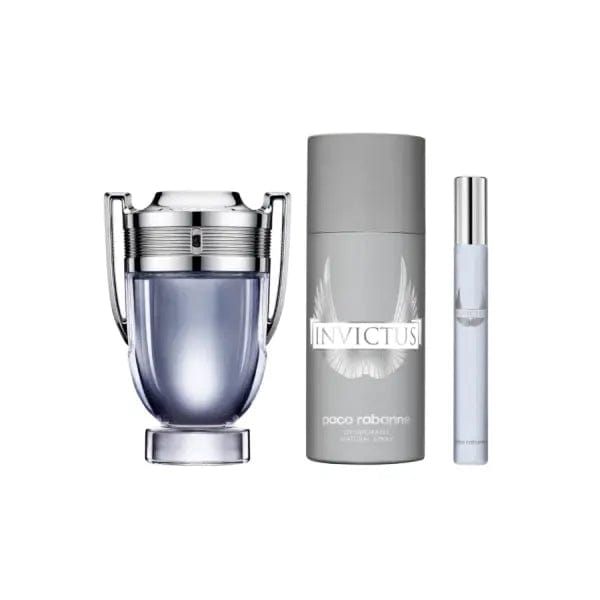 Invictus By Paco Rabanne For Men 3Pcs Set EDT Spray Paco Rabanne