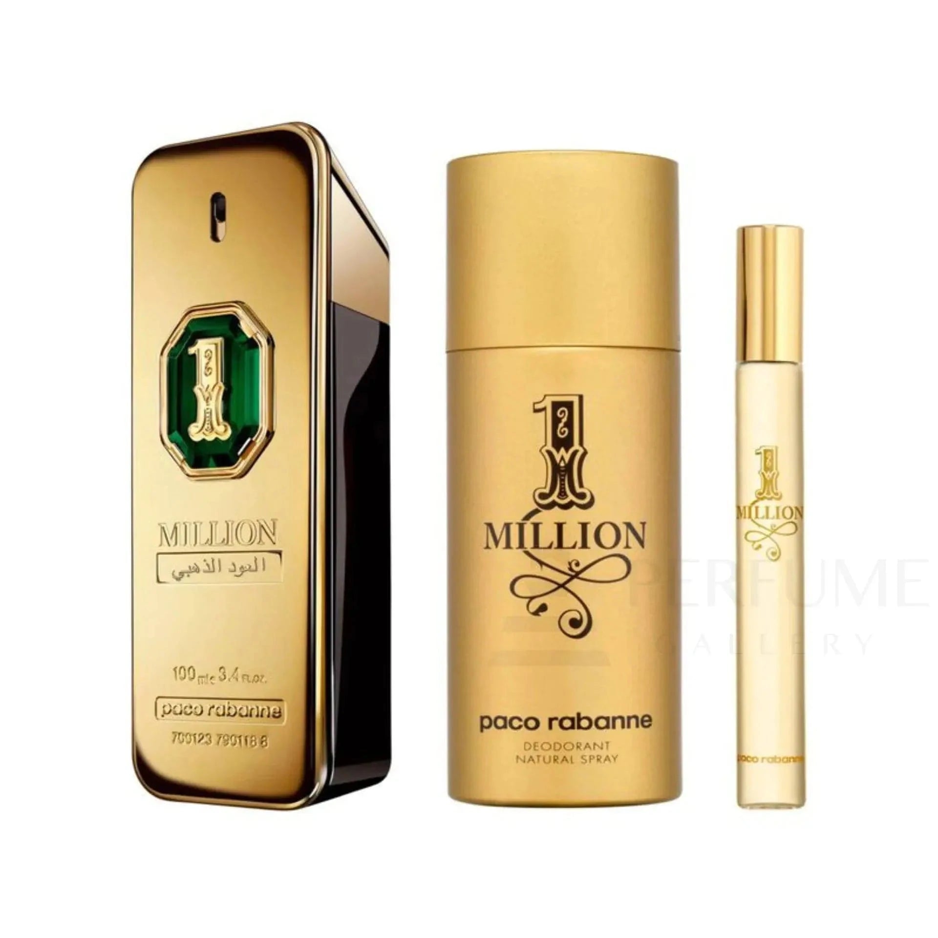 Paco Rabanne 1 Million Gold Oud Men's 3pc Gift Set Parfum.
