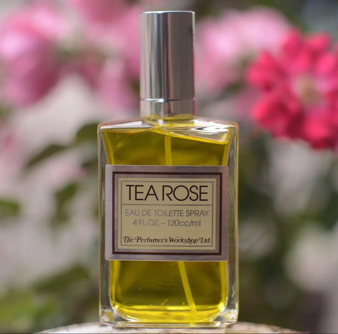 Fragrance pyramid of Tea Rose: peony, tea rose, geranium leaves, cedarwood