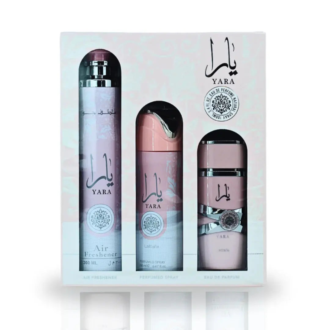 The Yara By Lattafa For Women EDP Spray (3pc Gift Set) Lattafa