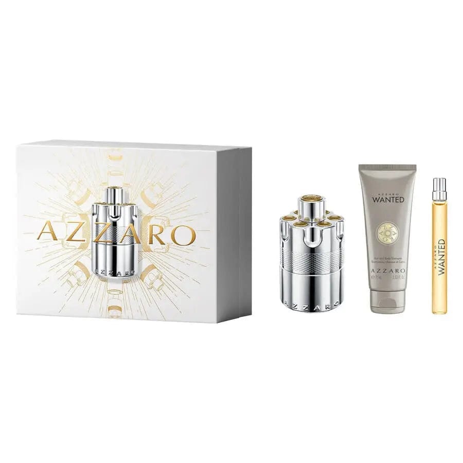 Azzaro Wanted Men's 3pc Gift Set Eau De Parfum.