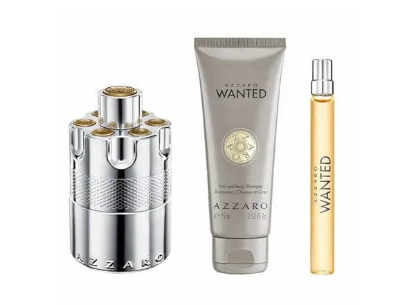 Azzaro Wanted Men's 3pc Gift Set Eau De Parfum.