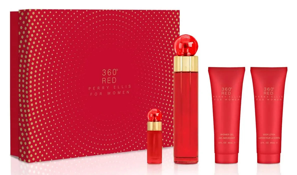 360 Red Set 4p 3.4 oz W EDP Spray - perfumesandrea