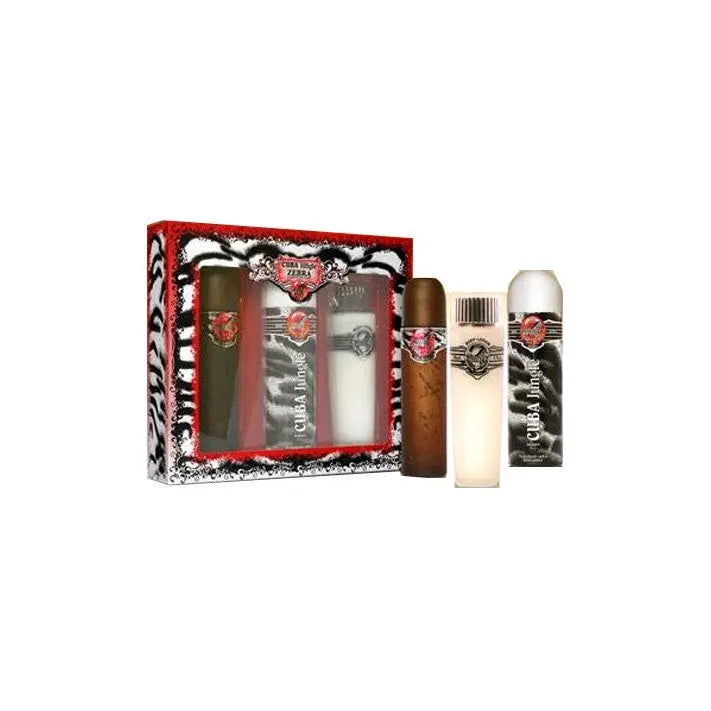 Cuba Zebra Set 3p 3.4 oz W EDT Spray - perfumesandrea