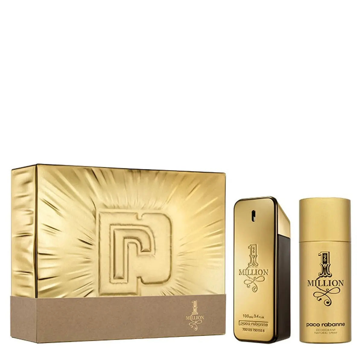 1 Million By Paco Rabanne For Men Set 2pc 3.4oz EDT Spray