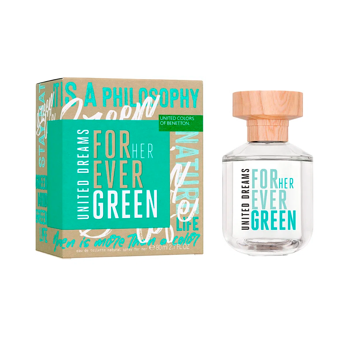 United Dreams Forever Green For Her By Benetton For Women 2.7 oz EDT Spray