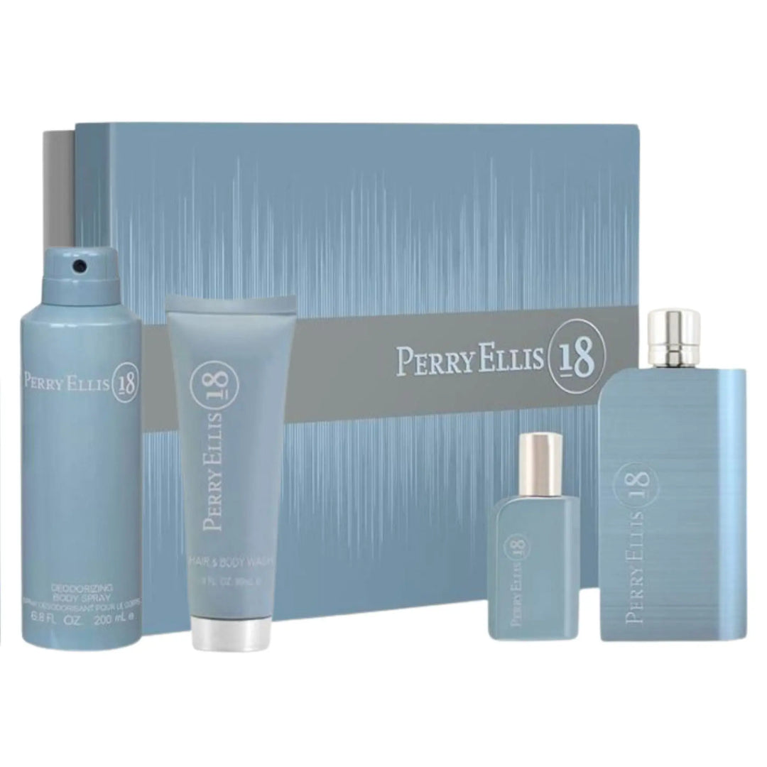 18 4-Piece Set By Perry Ellis For Men 3.4oz EDT Spray