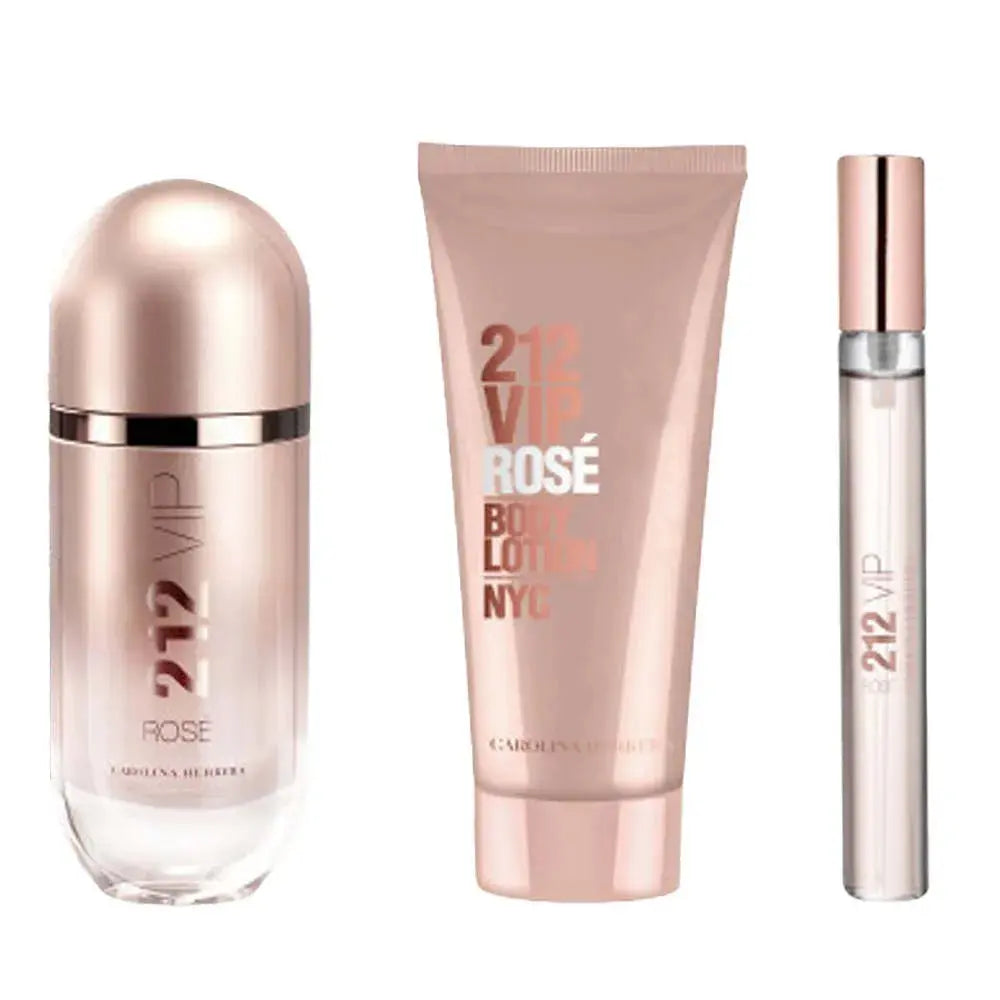 212 Vip Rose By Carolina Herrera For Women 3Pcs Set EDP Spray Carolina Herrera