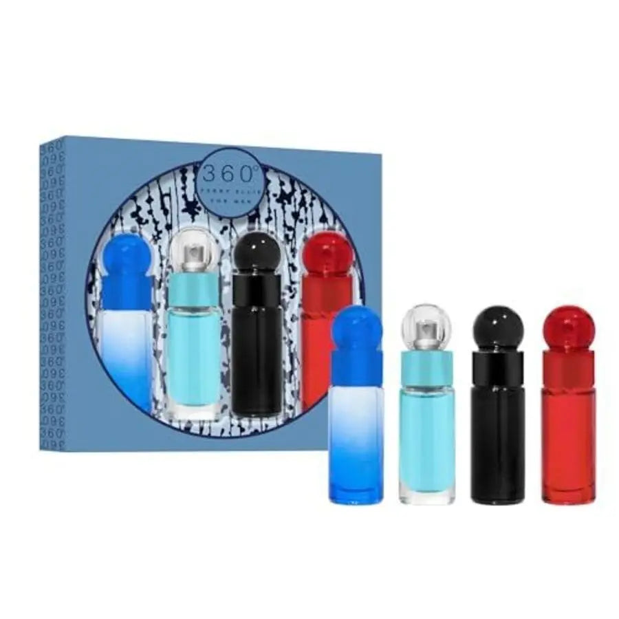 360 by Perry Ellis Men 4Pc Mini Set 0.25oz EDT Spray
