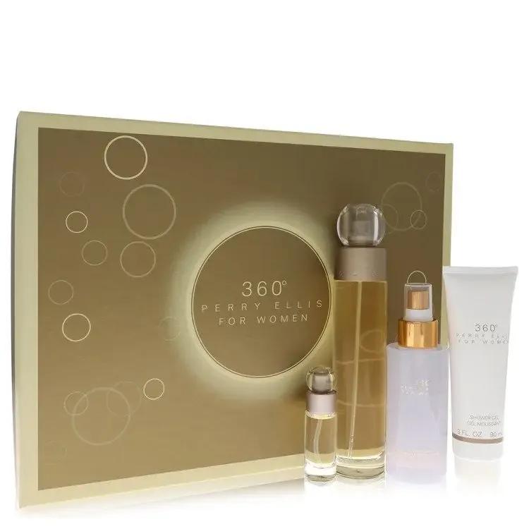 360 by Perry Ellis Women 4Pc Set 3.4oz EDT Spray