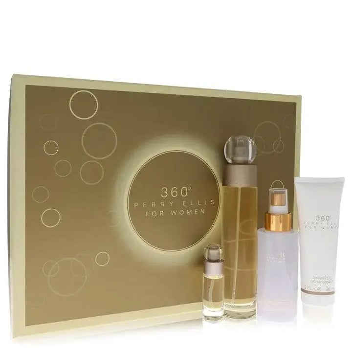 360 by Perry Ellis Women 4Pc Set 3.4oz EDT Spray