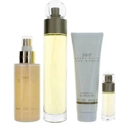 Perry Ellis 360 Women 4Pc Set with 3.4oz Eau de Toilette Spray
