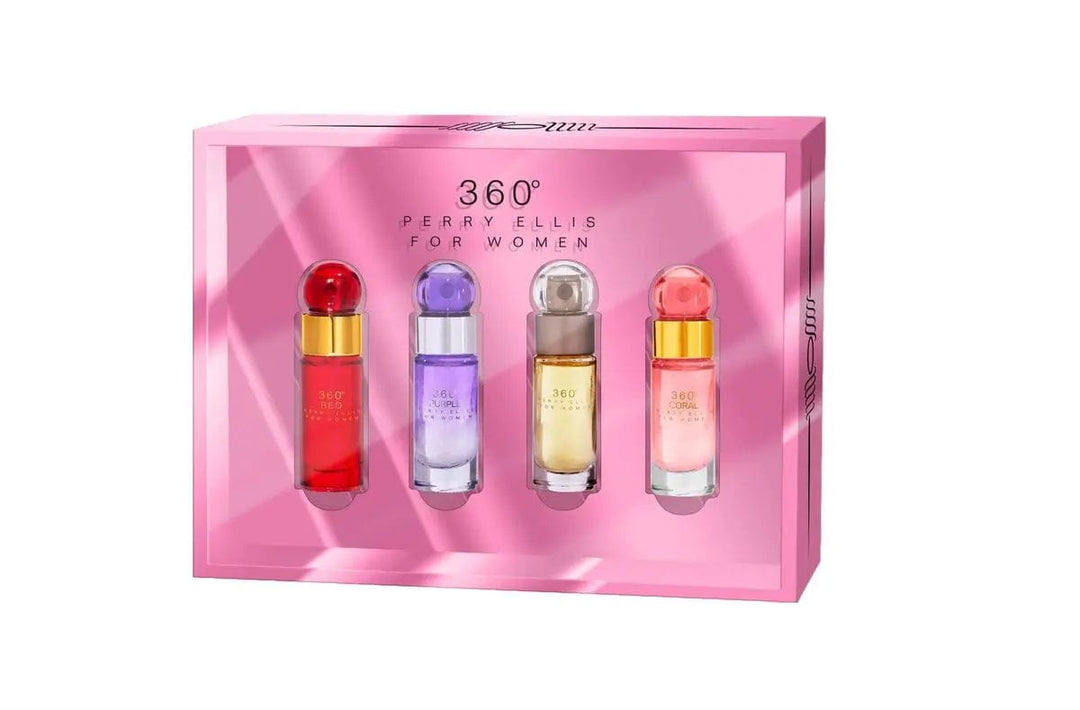 360 Miniatures By Perry Ellis For Women 4Pcs Set EDP Spray Perry Ellis