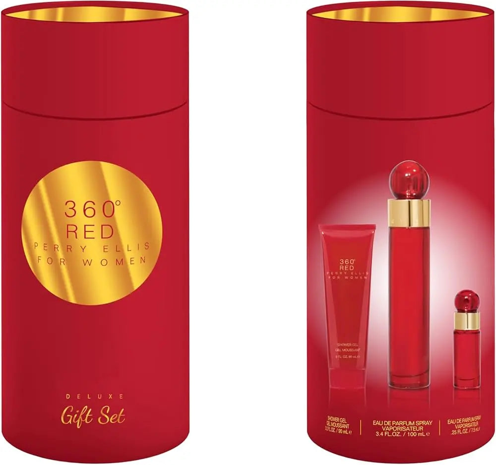 360 Red 3-Piece Set By Perry Ellis For Women 3.4oz EDP Spray