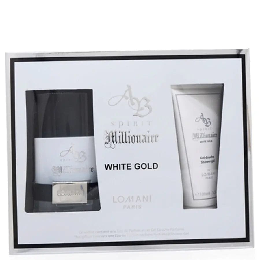 AB Spirit Millionaire White Gold By Lomani For Men (2pc Gift Set) - perfumesandrea