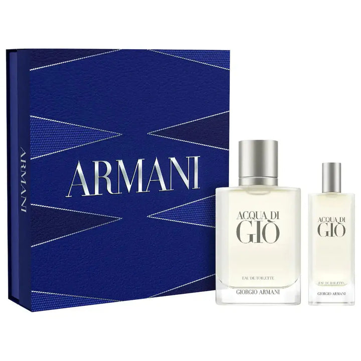Acqua Di Gio By Giorgio Armani 2Pcs Set 3.4oz Men EDT Spray Giorgio Armani