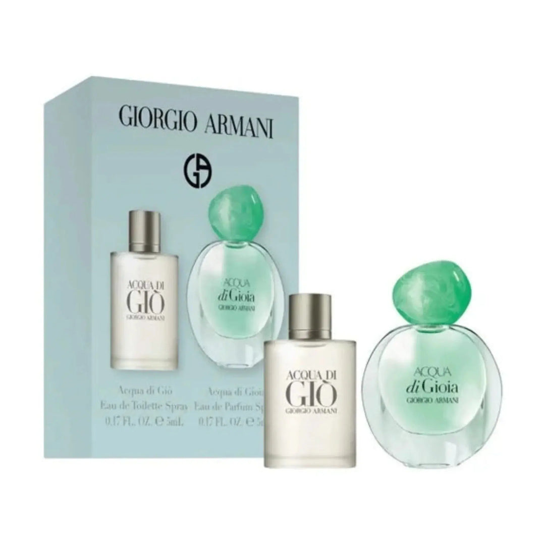 Acqua di Gio 2-Piece Set By Giorgio Armani For Unisex 0.17oz EDP Splash (Mini)