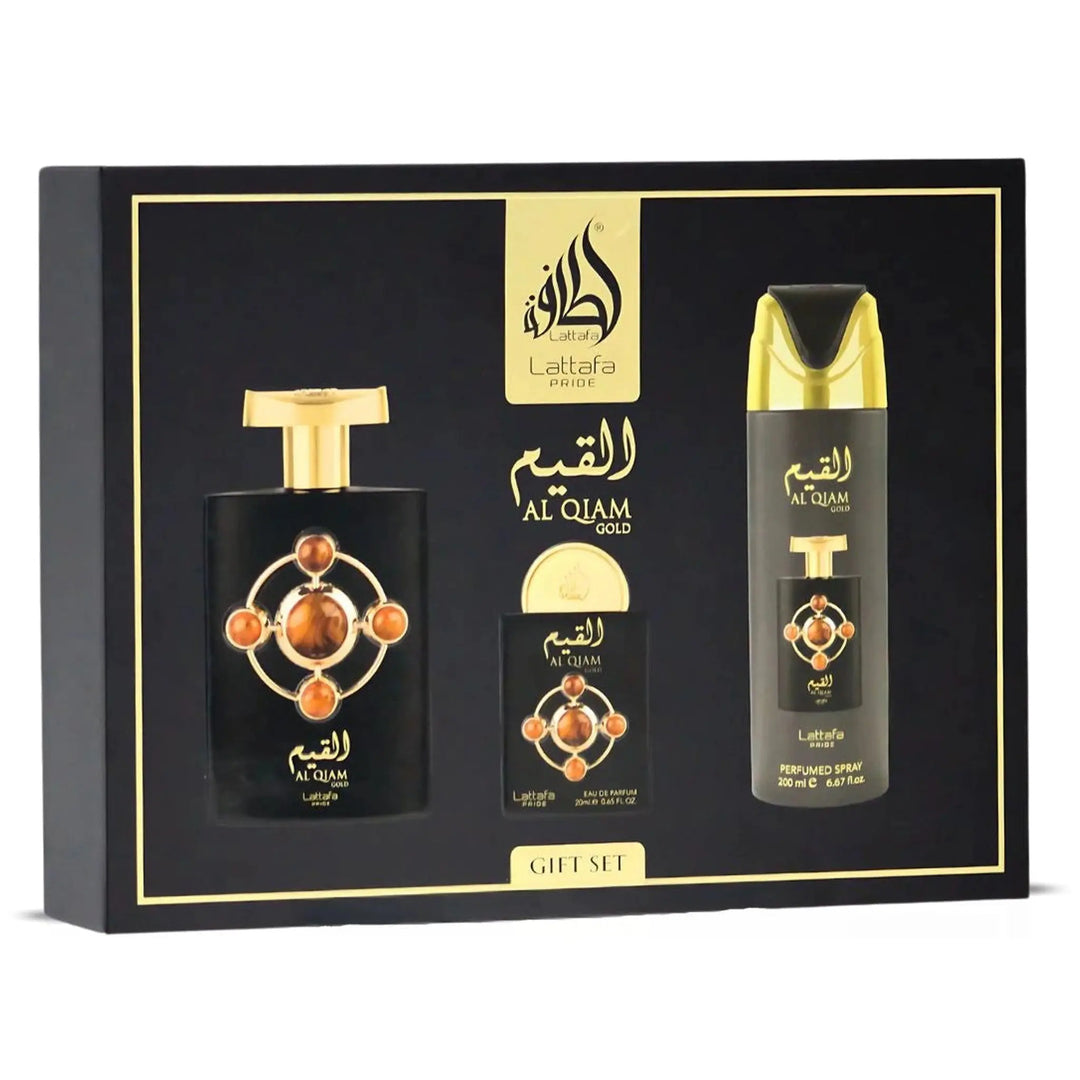 Al Qiam Gold 3-Piece Set By Lattafa For Unisex 3.4oz EDP Spray