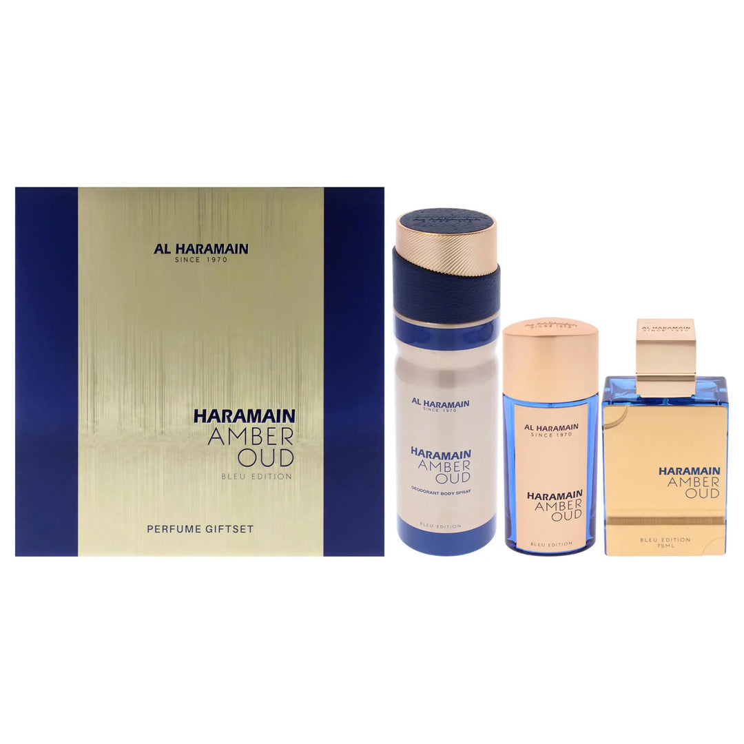 Amber Bleu 3-Piece Set By Al Haramain For Men 2.5oz EDP Spray