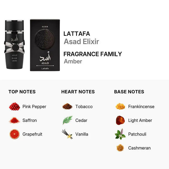 Asad Elixir By Lattafa 3.4oz Men Eau De Parfum Spray
