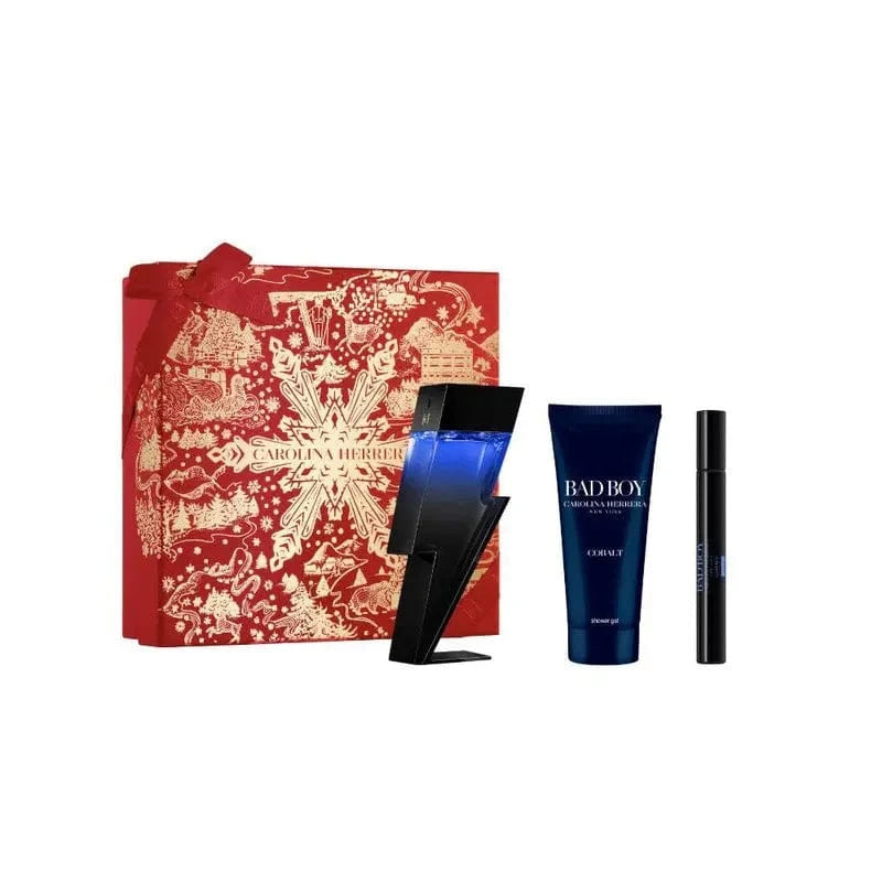 Carolina Herrera Bad Boy Cobalt Men’s 3pc Gift Set Eau de Parfum.