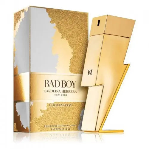 Bad Boy Gold Fantasy By Carolina Herrera For Men 3.4 oz EDT Spray - perfumesandrea
