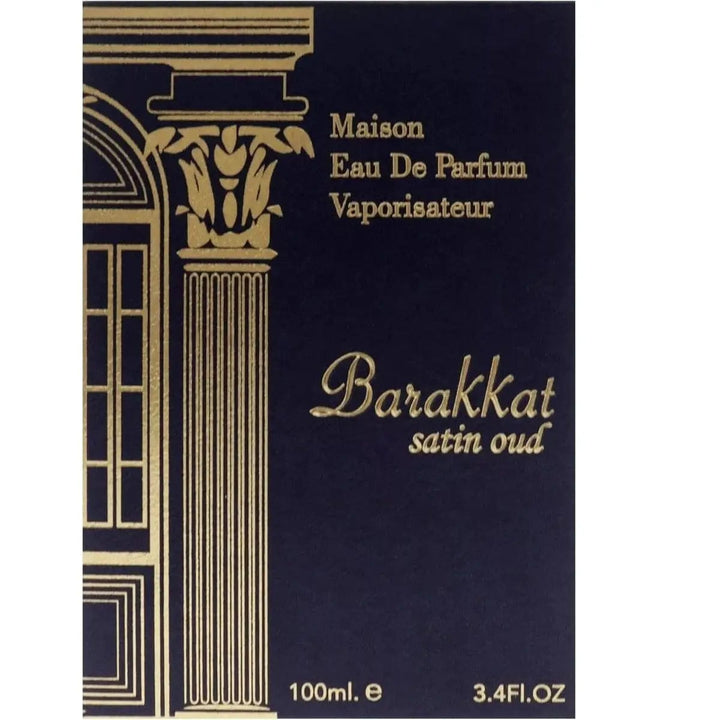 Barakkat Satin Oud By Fragrance World For Unisex 3.4oz EDP Spray Fragrance World