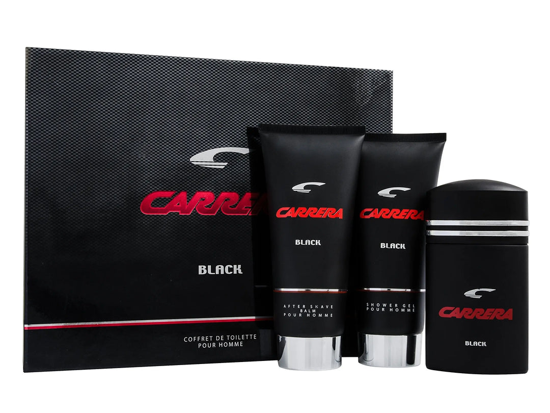 Black 3-Piece Set By Carrera For Men 3.4oz EDT Spray