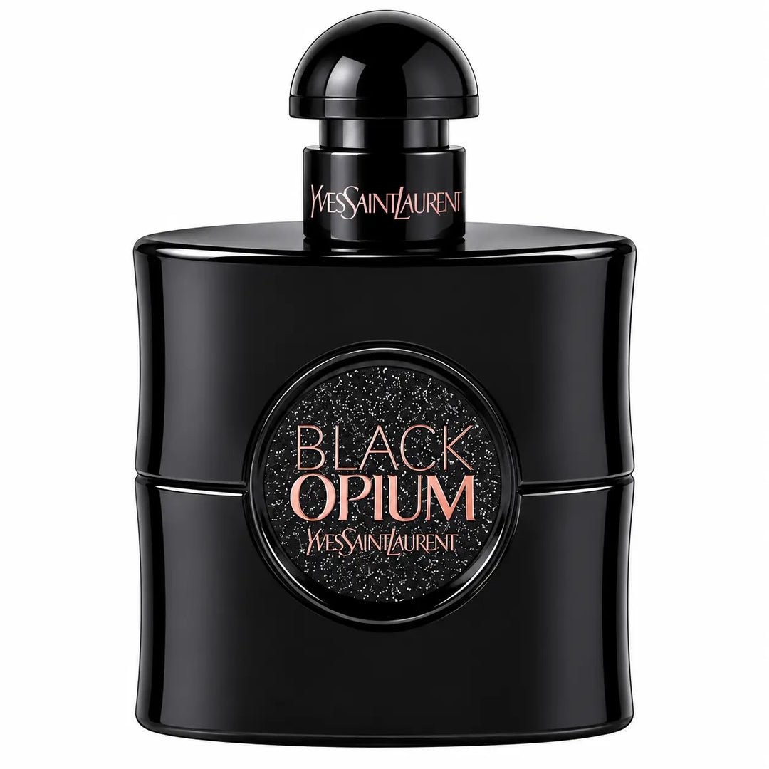 Yves Saint Laurent Black Opium Le Parfum 1.6oz black glitter perfume bottle detail