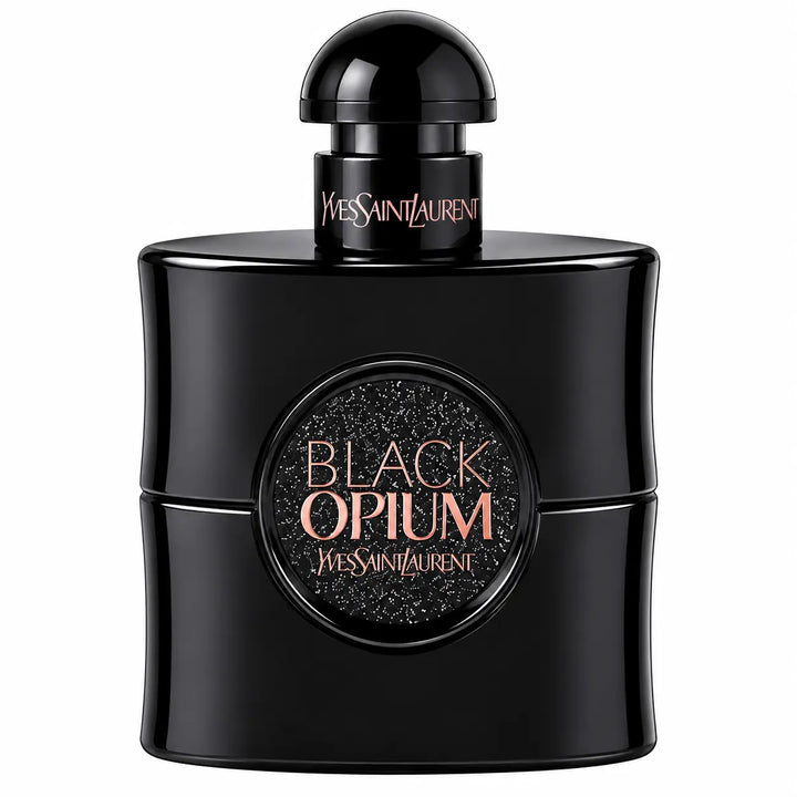 Yves Saint Laurent Black Opium Le Parfum 1.6oz black glitter perfume bottle detail