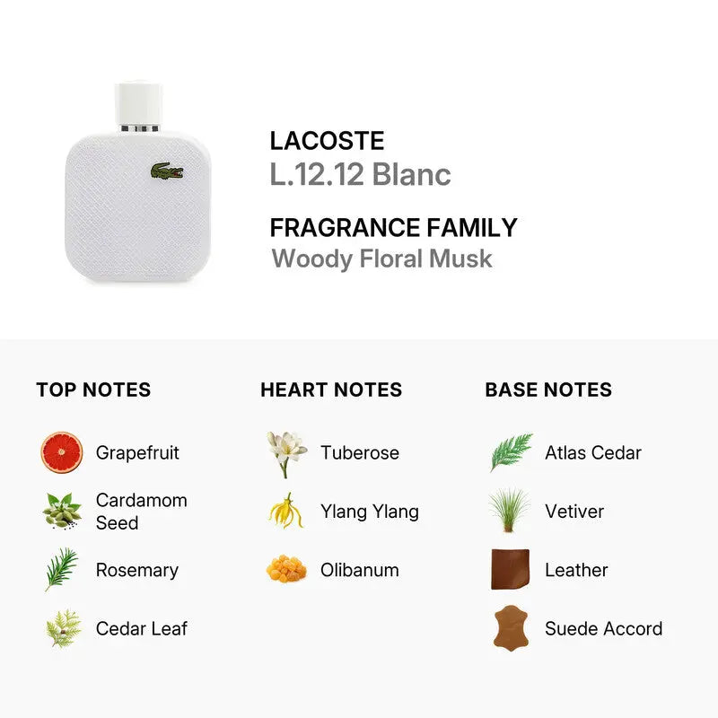 Lacoste Blanc EDP bottle detail
