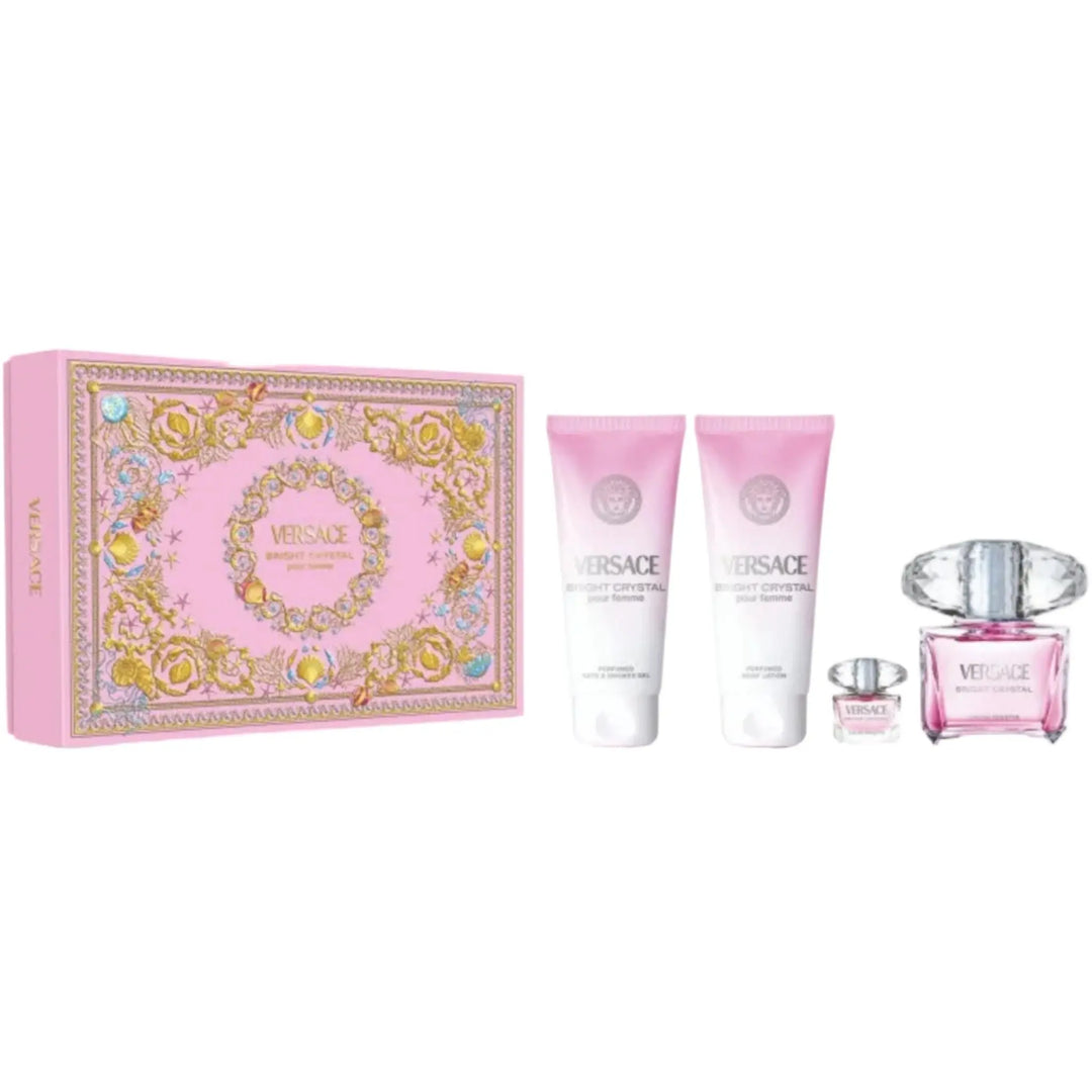 Bright Crystal 4-Piece Set By Versace 3.0oz For Women EDT Spray