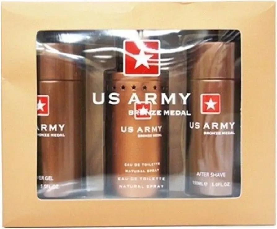 Bronze 3-Piece Set By US Army For Men 3.4oz EDT Spray