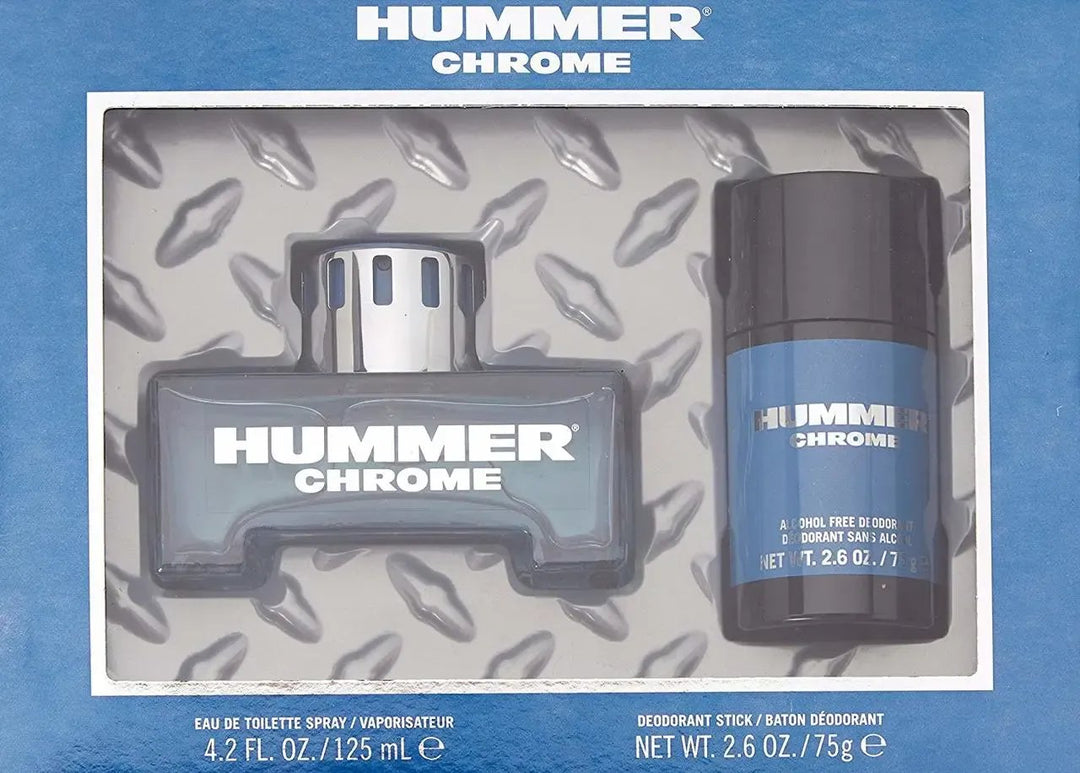 Chrome 2-Piece Set By Hummer For Men 4.2oz EDT Spray