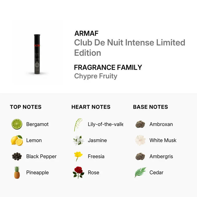 Club De Nuit Mini Parfum Intense by Armaf EDP bottle detail
