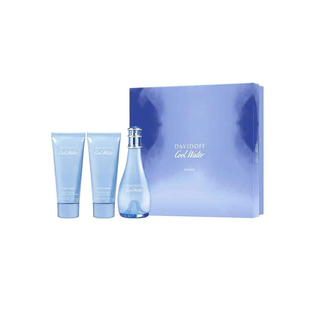 Cool Water 3-Piece Set By Davidoff For Women 3.4oz EDT Spray