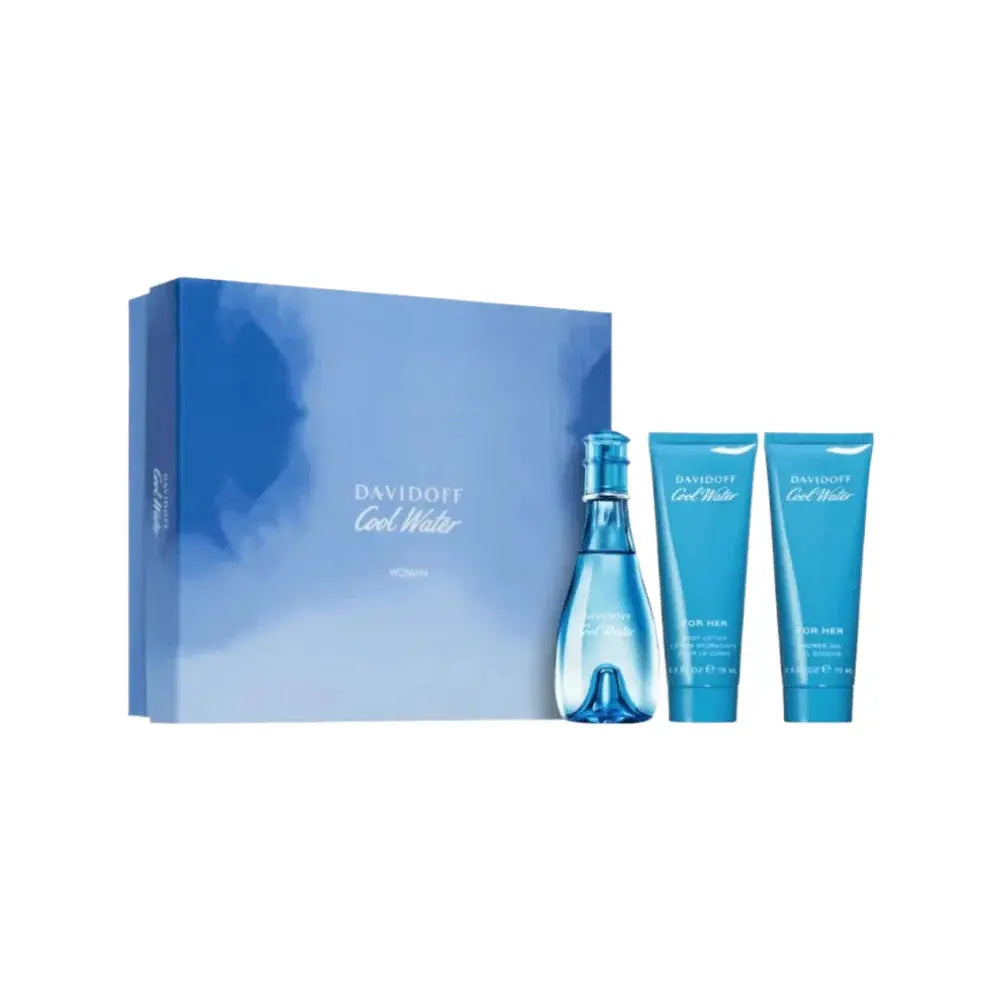 Cool Water By Davidoff For Women 3Pcs Set EDT Spray Davidoff