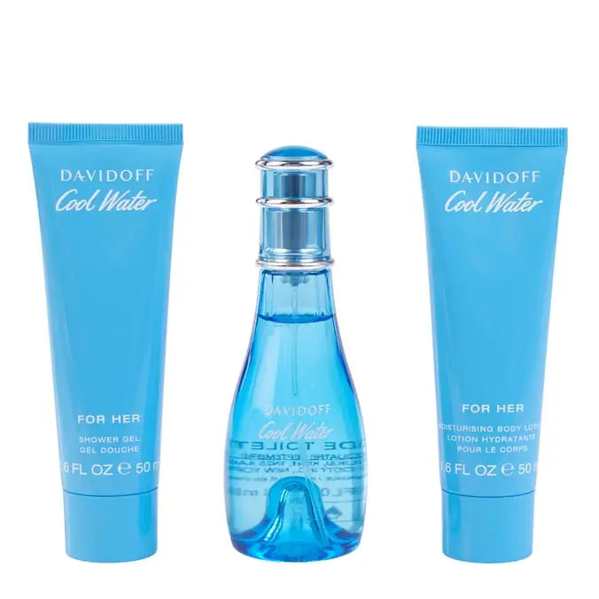 Cool Water By Davidoff For Women 3Pcs Set EDT Spray Davidoff